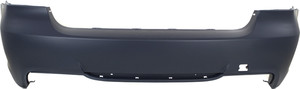 Rear Bumper Cover for BMW 3-Series 2006-2011, Primed (Ready to Paint), 3.0L Engine, with M Package, without Parking Distance Control Sensor Holes, Sedan, Replacement Models: 320i, 325i, 330i.