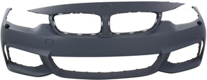 Front Bumper Cover for BMW 4-Series (2014-2020), Primed (Ready to Paint), with M Sport Package, with Headlight Holes, without PDC Sensor Holes, Replacement (CAPA Certified)