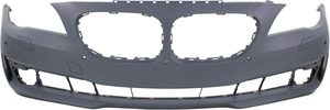 Front Bumper Cover for BMW 7-Series (2013-2015), Primed (Ready to Paint), w/o M Package, With Parking Distance Control Sensor Holes, w/o Camera Hole, Replacement