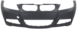 Front Bumper Cover for BMW 3-Series 2006-2012, Primed (Ready to Paint), with M Package, without Headlight Washer and Parking Distance Control Sensor Holes, for Sedan 2006-2011/Wagon 2006-2012, Replacement