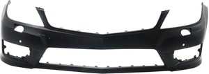 Front Bumper Cover for Mercedes-Benz C-Class 2012-2015, Primed (Ready to Paint), with AMG Styling Package, Headlight Hole, Parktronic Holes, without Side Marker Light Holes (Excludes C63 AMG Model), Coupe/Sedan 2012-2014, Replacement
