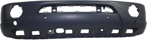 Front Bumper Cover for Mercedes-Benz M-Class 2000-2005, Primed (Ready to Paint), with Headlight Washer and Parktronic Holes, with Round Fog Lights, Replacement