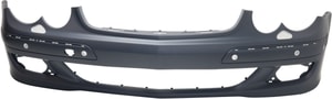 Front Bumper Cover for Mercedes-Benz CLK-Class 2006-2009, Primed (Ready to Paint), Without Sport Package, With Headlight and Parktronic Holes, Excluding AMG, Replacement