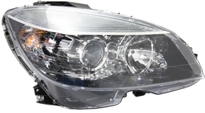Headlight Assembly for Mercedes-Benz C-Class 2008-2011, Right Passenger Side, Halogen, Black Interior, From 02-09-07, Replacement