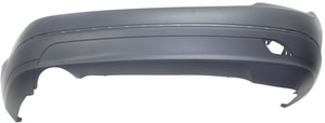 Rear Bumper Cover for Mercedes-Benz C-Class (2008-2011), Primed (Ready to Paint), Excludes C63 AMG Model, Without AMG Package, With Sport Package, No Parktronic Holes, Single Exhaust Cut Up, Replacement