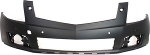 Front Bumper Cover for Cadillac SRX 2010-2012, Upper, Primed (Ready to Paint), with Headlight and Parking Assist Sensor Holes, Replacement