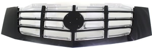 Grille for Cadillac Escalade 2007-2014, Plastic, Painted Black Shell with Chrome Insert (RPO-41U), Replacement