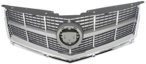 Gray Shell and Insert Grille for Cadillac SRX 2010-2012 without Pre-Collision System, Replacement