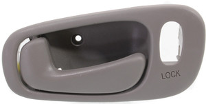 Front Interior Door Handle for Toyota Corolla/Chevrolet Prizm 1998-2002, Left Driver, Gray, Power Lock, with Lock Hole, Compatible with Rear, Replacement