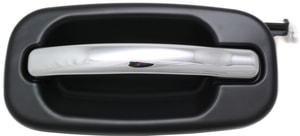 Rear Exterior Door Handle for Silverado/Sierra 2000-2006, Left Driver, Chrome Lever with Smooth Black Bezel, Crew Cab, Includes 2007 Classic by Chevrolet/GMC, Replacement