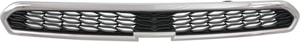 Upper Grille for Chevrolet Spark 2013-2015, Chrome Shell with Textured Black Insert, Without Fog Light Holes, Replacement