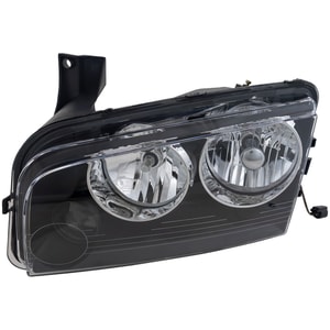Headlight Assembly for Dodge Charger 2006-2007, Left Driver, Halogen, Black Interior, Up To 11-8-2006, Replacement
