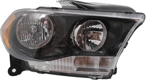 Headlight Assembly for Dodge Durango 2011-2013, Right Passenger, Halogen, Black Interior, Replacement