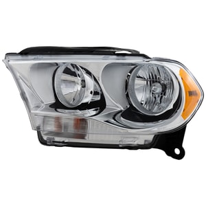 Headlight Assembly for Dodge Durango (2011-2013), Left Driver, Halogen, Chrome Interior, Replacement