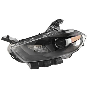Headlight for Dodge Dart (2013-2016), Left Driver Side, Lens and Housing, Xenon, Without HID Kit, Black Interior, Replacement
