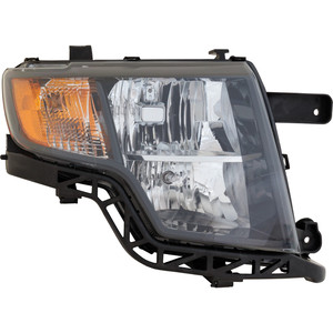 Headlight Assembly for Ford EDGE 2009-2010, Right Passenger Side, Halogen, Black Interior, Sport Model, Replacement