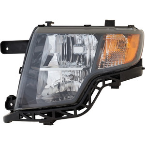 Headlight Assembly for 2009-2010 Ford Edge Sport Model, Halogen, Black Interior, Left Driver, Replacement