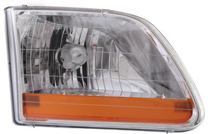 Headlight Assembly for Ford F-150 2001-2003, Right Passenger, Halogen, Harley-Davidson Edition Model, Replacement
