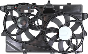Radiator Fan Assembly for Ford Edge 2007-2014, Lincoln MKX 2007-2015, V6, without Tow Package, with Control Module, Replacement