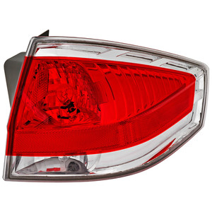 Tail Light Assembly for Ford Focus Sedan 2009-2011, Right Passenger, with Chrome Insert, Replacement