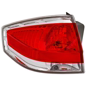 Tail Light Assembly for Ford Focus Sedan 2009-2011, Left Driver, with Chrome Insert, Replacement (CAPA Certified)