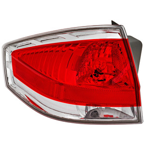 Tail Light Assembly for Ford Focus Sedan 2009-2011, Left Driver, with Chrome Insert, Replacement