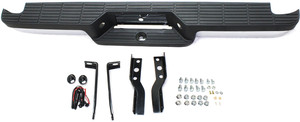Step Bumper Face Bar and Pad for Ford Ranger 1993-2011, with Pad Provision and Mounting Bracket, Chrome, Includes Pads, Hitch Style, Fleetside, Replacement