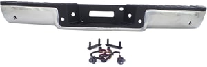 Step Bumper, Face Bar and Pad for Ford F-150/Mark LT 2006-2008, with Pad Provision, without Mounting Bracket, Chrome, Pull Bar Style, with Rear Object Sensor Holes, with Towing Package, Fleetside, Replacement