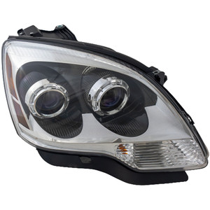 Headlight Assembly for GMC Acadia 2007-2008, Right Passenger, 1st Design, Blue Projector Lens, Halogen, Replacement