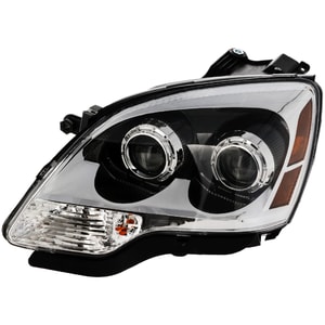 Headlight Assembly for 2008-2012 GMC Acadia, Left Driver, Halogen, 2nd Design, Clear Projector Lens, Replacement