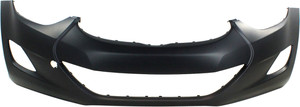 Front Bumper Cover for Hyundai Elantra 2011-2013, Primed (Ready to Paint), Sedan, USA Built Vehicle, Replacement