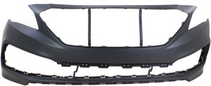 Front Bumper Cover for Hyundai Sonata 2015-2017, Primed (Ready to Paint), Sport Type, Excludes Hybrid Model, Replacement