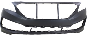 Front Bumper Cover for Hyundai Sonata 2015-2017, Primed (Ready to Paint), Sport Type, Excludes Hybrid Model, Replacement (CAPA Certified)
