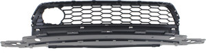 Front Bumper Grille for Honda Accord Sedan 2013-2015, Textured Gray, with Adaptive Cruise Control Touring Model, Replacement (CAPA Certified)