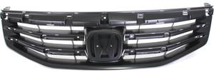 Grille for Honda Accord 2011-2012, Textured Black Shell and Insert, Sedan, Replacement