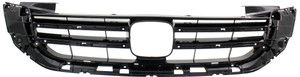 Grille for Honda Accord 2013-2015 Sedan, 6 Cylinder, Painted Black Shell and Insert, Replacement