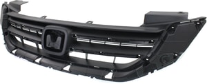 Textured Gray Shell and Insert Grille for 2013-2015 Honda Accord Sedan, 4 Cylinder, Excludes Hybrid Model, USA Built Vehicle, Replacement
