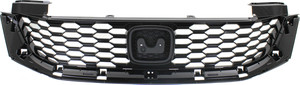 Grille for Honda Accord Coupe 2013-2015, Painted Black Shell and Insert, Replacement