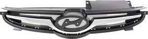 Black Shell and Chrome Insert Grille for 2014-2015 Hyundai Elantra, Sedan, Korea Built Vehicle Replacement
