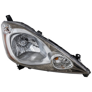 Headlight Assembly for FIT 2009-2011 Sport Model, Right Passenger Side, Halogen, Tinted Chrome Bezel, Replacement