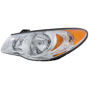 Headlight Assembly for 2010 Hyundai Elantra Sedan, Left Driver Side, Halogen Light, Replacement