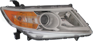 Headlight for Honda Odyssey 2011-2013 Right Passenger, Lens and Housing, Xenon, Without HID Kit, Replacement