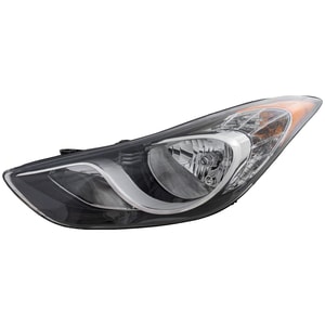 Headlight Assembly for Hyundai Elantra 2011-2013 Sedan, Left Driver, Halogen, USA Built Vehicle, Replacement