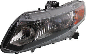 Headlight Assembly for 2012-2012 Honda Civic, Left Driver Side, Halogen Light, Hybrid Model, Replacement