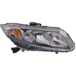 Headlight Assembly for Honda Civic 2013-2015, Right Passenger, Halogen, Compatible with Coupe (2013), Sedan, Replacement