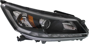 Headlight Assembly for Honda Accord 2014-2015, Right Passenger, Halogen, 6 Cylinder, EX-L/Touring Models, Sedan, Replacement