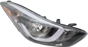 Headlight Assembly for Hyundai Elantra 2014-2016, Right Passenger, Without LED Position Light, Sedan, Fits Korea/USA Built Vehicle, Replacement