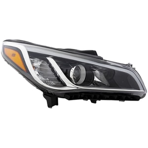 Headlight Assembly for Hyundai Sonata 2015-2017, Right Passenger Side, Halogen, Excludes Hybrid Model, Without Daytime Running Lights, Replacement
