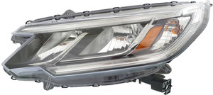 Headlight Assembly for Honda CR-V 2015-2016, Left Driver Side, Halogen without LED Daytime Running Light, LX Model, Replacement