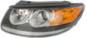 Headlight Assembly for Hyundai Santa Fe 2010-2012, Left Driver, Halogen, Clear Reflector, Replacement